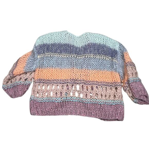 MAIAMI Mohair Stripes Galore Bomber Cardigan Pink Melange XS - Picture 4 of 11